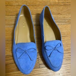 J.Crew Women’s Faux Suede Loafers with Bow in Periwinkle size 5